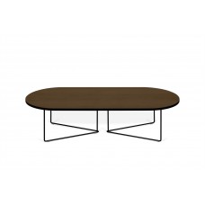 Oval riešutmedžio kavos staliukas